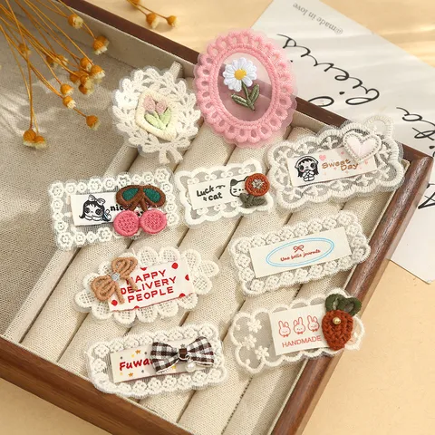 Vintage Lace Floral Embroidery Patches Cute Cartoon Fruit Applique DIY Craft Accessories For Clothing Hat Bag Decorative Sewing Patches