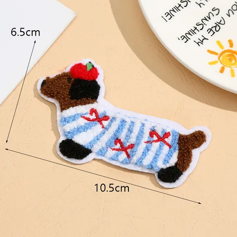 Mignon Teckel Chat Chenille Broderie Patchs DIY Vêtements Accessoires Applique Pour Vêtements Vêtements Sacs