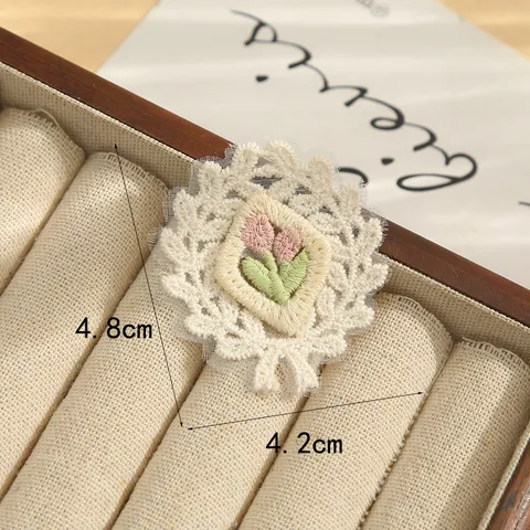 Vintage Lace Floral Embroidery Patches Cute Cartoon Fruit Applique DIY Craft Accessories For Clothing Hat Bag Decorative Sewing Patches