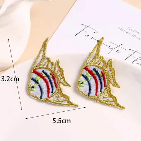 Kinderen Zeemeermin DIY Geborduurd Patch Schattig Cartoon Zeedier Kledingaccessoire Kleding Decoratie Opstrijkbare Badge