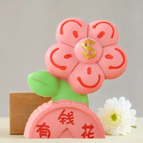 Ornamento Creativo Carino in Resina Cartoon Pianta della Fortuna Decorazione da Scrivania Guarigione Arredamento Ufficio Regalo Per Ragazze Decorazioni per la Casa