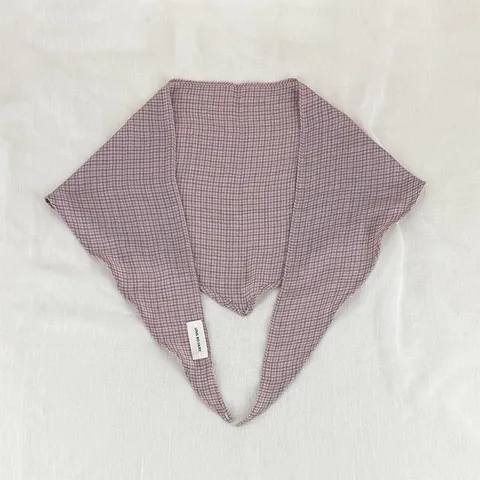 Korean Style Plaid Triangle Scarf Lightweight Polyester Printed Neckerchief Fashion Casual Scarf For Women
