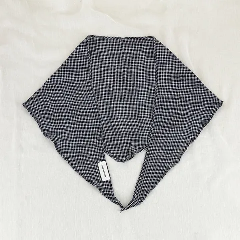 Korean Style Plaid Triangle Scarf Lightweight Polyester Printed Neckerchief Fashion Casual Scarf For Women