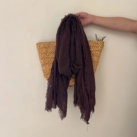 Women's Vintage Striped Scarf Lightweight Breathable Polyester Tassel Shawl Casual Soft Autumn Winter Warm Neck Wrap