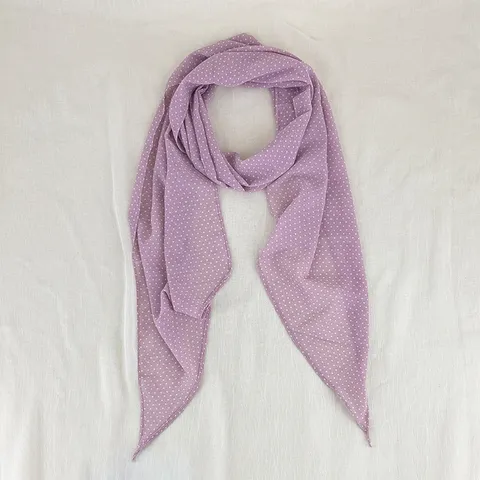 Women Fashion Polka Dot Print Long Scarf Lightweight Chiffon Spring Summer Neck Scarf Decorative Ribbon