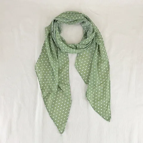 Women Fashion Polka Dot Print Long Scarf Lightweight Chiffon Spring Summer Neck Scarf Decorative Ribbon