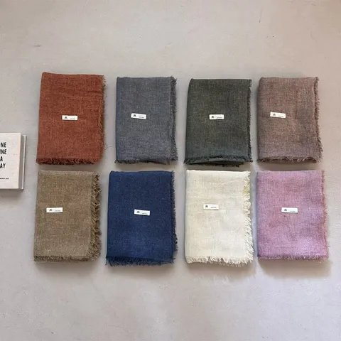 Solid Color Tassel Scarf Lightweight Casual Minimalist Polyester Scarf Fashion Commuting Accessories For Men And Women