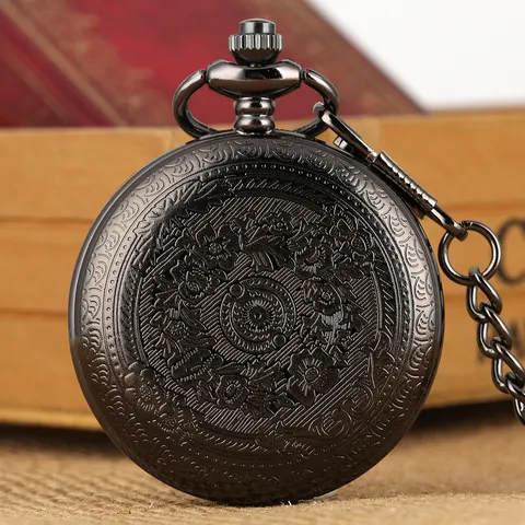 Vintage Gegraveerde To My Husband Kwarts Zakhorloge Metalen Analog Zakhorloges Met Ketting Voor Mannen Vrouwen Cadeau
