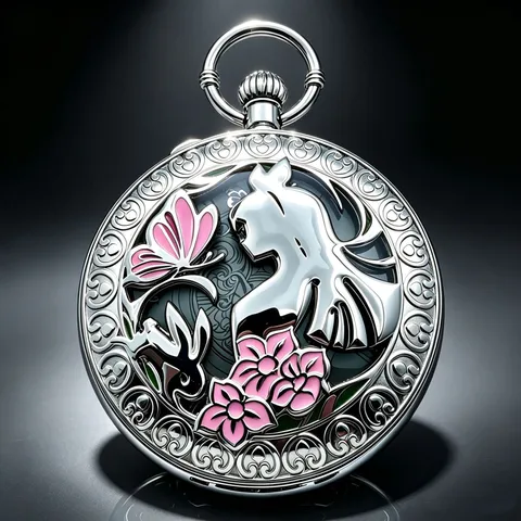 Vintage Hollow Carved Music Pocket Watch Quartz Pocket Watch With Chain And Gift Box For Women
