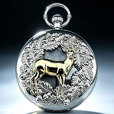 Vintage Elk Music Box Pocket Watch Antique Bronze Mechanical Movement Hanging Watch For Women Men Gift
