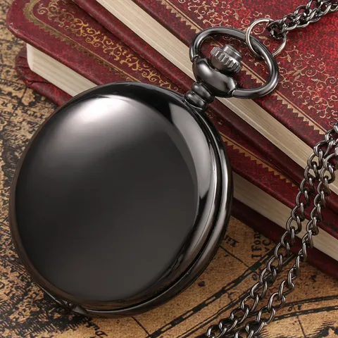 Vintage Smooth Surface Quartz Pocket Watch Unisex Necklace Pocket Watch Classic Retro Timepiece Gift
