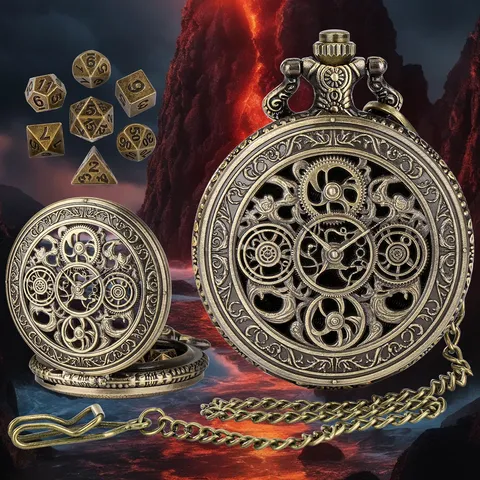 Ρετρό Steampunk Κούφια Θήκη Ρλογιού Τσέπης Μεταλλικά Αξεσουάρ Ζαριών Βίντατζ Θήκη Ρλογιού Τσέπης για Unisex Κοσμήματα