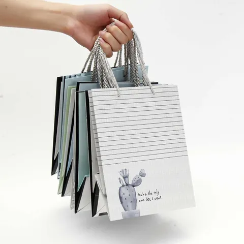 Sacchetto Regalo in Carta con Stampa Cartoon Borsa della Spesa Orizzontale Portatile Confezione al Dettaglio Borsa di Stoccaggio Favore di Partito