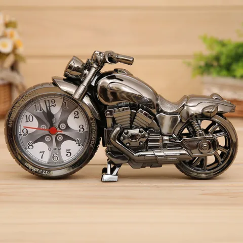 Sveglia Moto Creativa Orologio da Tavolo al Quarzo Stile Retro