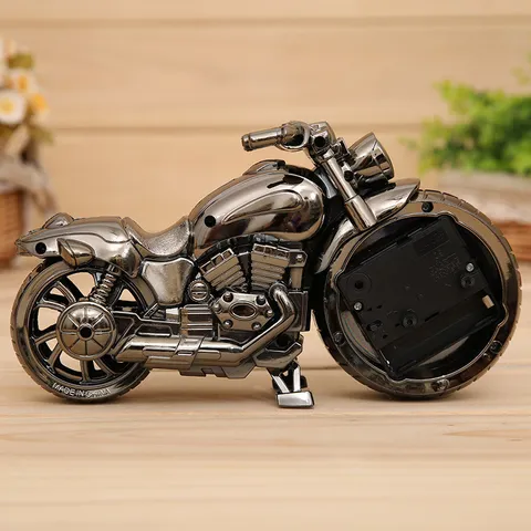 Sveglia Moto Creativa Orologio da Tavolo al Quarzo Stile Retro