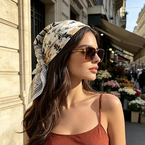 Vrouwen Retro Paisley Print Vierkante Sjaal Satijn Zijde Gefoel Lichtgewicht Decoratieve Hoofddoek Hoofdsjaal Voor Dagelijkse Mode