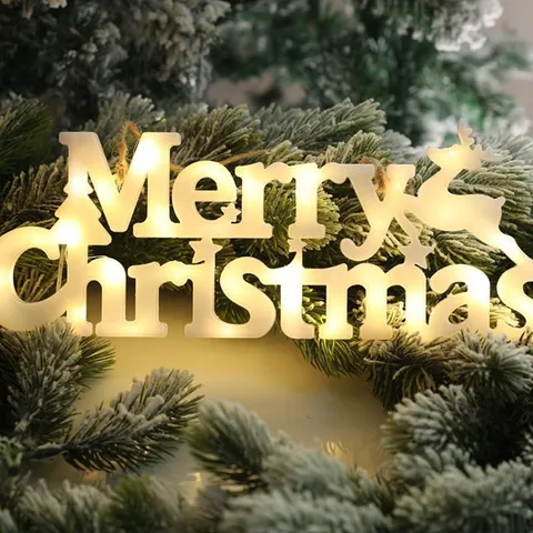 Natale LED Luce Sospesa Acrilico Buon Natale Lettera Albero di Natale Decorazione Festa Ciondolo Luminoso