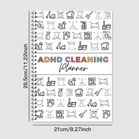 Household Cleaning Planner Spiral Bound Notebook Cleaning Schedule Checklist Organizer Daily Productivity Planner