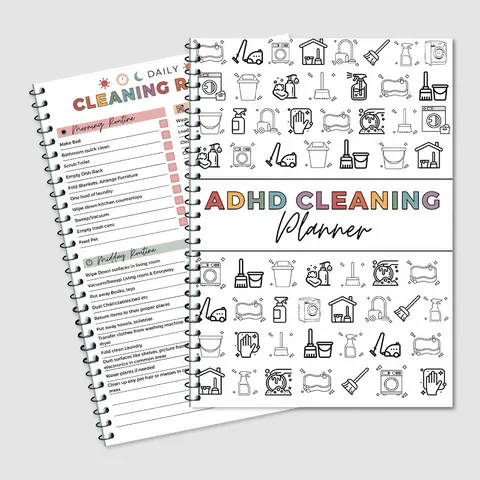 Household Cleaning Planner Spiral Bound Notebook Cleaning Schedule Checklist Organizer Daily Productivity Planner