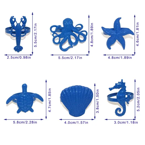 Portaserviettoni in Lega Tema Oceano Astice Stella Marina Cavalluccio Marino Supporti per Tavolo da Pranzo Decorazione
