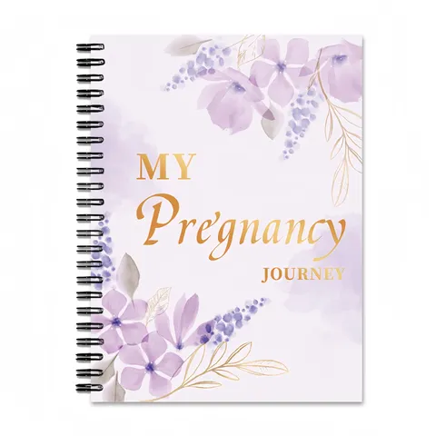 Floral Pregnancy Journal Notebook Spiral Bound Pregnant Memory Book Pregnancy Tracker Diary For Expecting Mothers