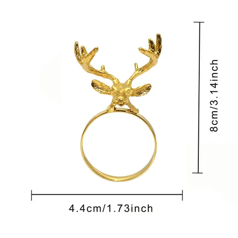Natale Anello Portaserviette Renna Metallo Testa Cervo Portaserviette Oro Argento Oro Rosa Decorazione Tavola Articoli Festa