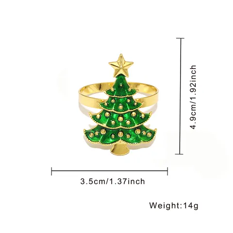 Portatovagliolo Albero di Natale Oro e Argento Lega Portatovaglioli Decorazione da Tavola Festiva per Festa di Cena di Vacanza