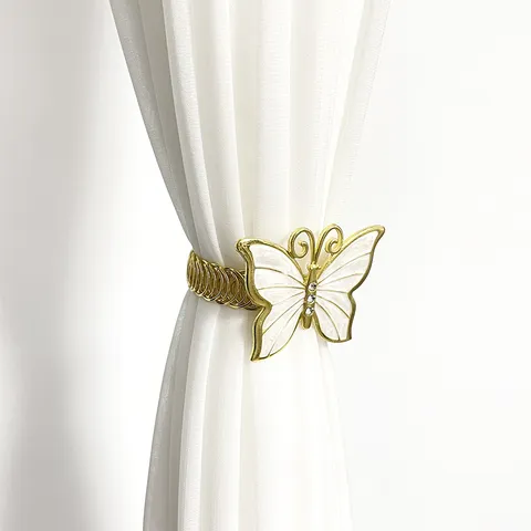 Fermacenda per Tende a Farfalla in Metallo Molla Fermacravatta per Tende Strass Accessori Decorativi per la Casa