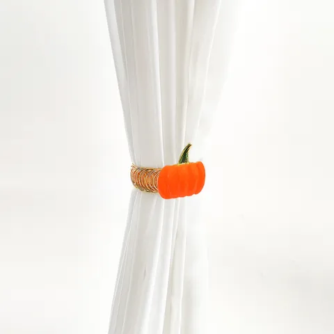 Thanksgiving Orange Pumpkin Curtain Tieback Metal Spring Curtain Clip Home Decorative Curtain Holdback