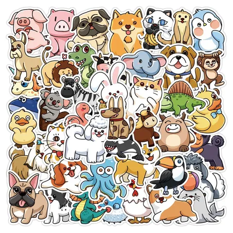 Süße Cartoon Kleine Tiere Aufkleber Wasserdichte PVC Decals Für Gepäck Laptop Handyhülle Kinder Schreibwaren Notizbuch