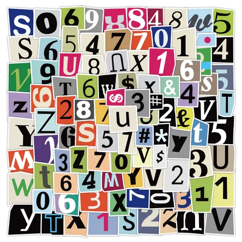 Gemischte Buchstaben Und Zahlen DIY Wasserdichte Aufkleber Für Handyhülle Laptop Scrapbook Kinder Frühe Bildung Dekorative Abziehbilder