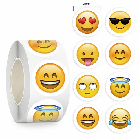 Wasserdichte süße Emoji-Gesichtsaufkleber-Rolle Für Scrapbooking Tagebücher Notizbücher Wasserflaschen Handwerk DIY Dekoration
