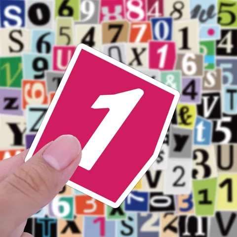 Gemischte Buchstaben Und Zahlen DIY Wasserdichte Aufkleber Für Handyhülle Laptop Scrapbook Kinder Frühe Bildung Dekorative Abziehbilder