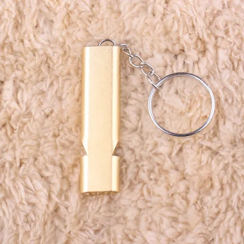 Portable Dual Tube Aluminum Alloy Survival Whistle High Frequency Emergency Whistle For Outdoor Sports Camping Hiking