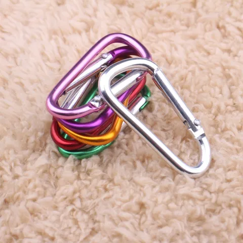 Mousqueton en Alliage d'Aluminium en Forme de D avec Ressort pour Sac à Dos d'Extérieur Bouteille d'Eau Porte-Clés Camping Randonnée