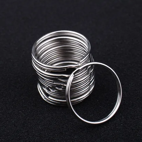 Nickel Plated Iron Split Key Rings Double Layer Smooth Metal Circular Keychains Ring For Car Key Connection Hardware Accessories