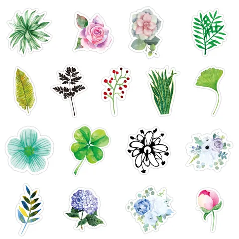Wasserdichte Botanische Blumen Aufkleber Pflanzen Floral Abziehbilder Für Gepäck Laptop Skateboard Wasserflasche Ästhetische Dekoration