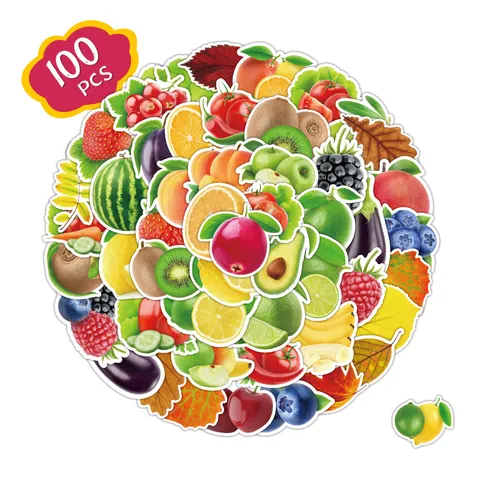 Cute Fruit Aesthetic Waterproof Vinyl Stickers For Laptop Water Bottle Luggage Helmet Decals Craft Supplies