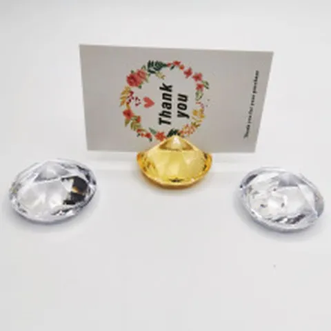 Portatarjetas de Lugar de Diamante de Cristal Acrílico Champán Oro Rosa Soporte de Número de Mesa Clip de Mensaje de Escritorio Decoración de Boda