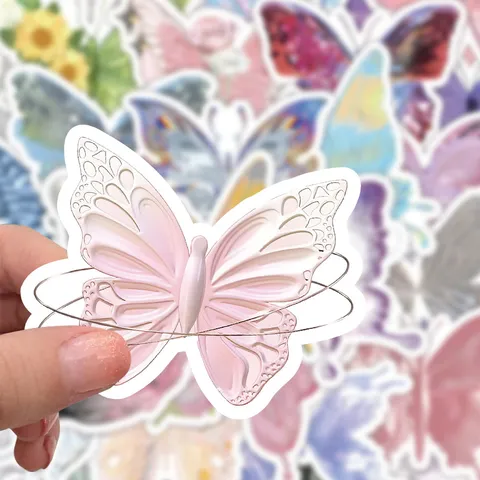 Adesivi per Diario a Farfalla Lucidi Estetici Carini Impermeabili Decalcomanie per Quaderno Custodia per Telefono Scrapbook Decorazione Fai-da-Te
