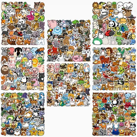 Süße Cartoon Kleine Tiere Aufkleber Wasserdichte PVC Decals Für Gepäck Laptop Handyhülle Kinder Schreibwaren Notizbuch