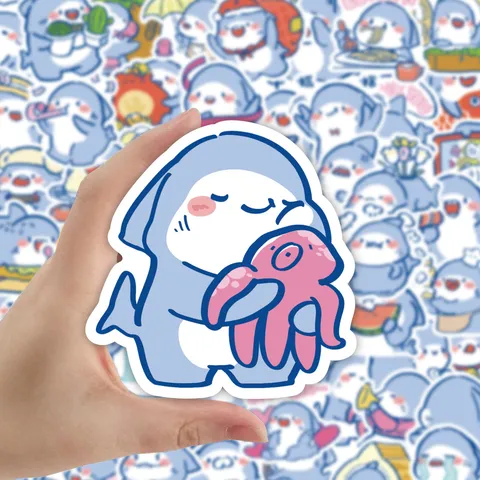 Adesivi Per Graffiti Impermeabili Squalo Cartone Animato Carino Originale Per Tazza D'Acqua Chitarra Valigia Vinile Decorativo