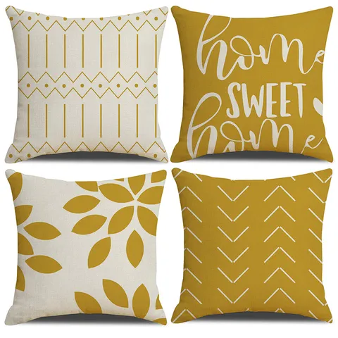 Modern Minimalist Geometric Pattern Printed Linen Pillow Cover Home Office Sofa Decorative Throw Pillow Case Without Insert