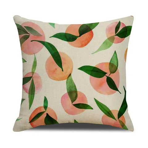 Moderno Minimalista Fruta Botánica Estampado Lino Funda de Cojín Decorativo Cuadrado Funda de Almohada Para Hogar Dormitorio Sofá
