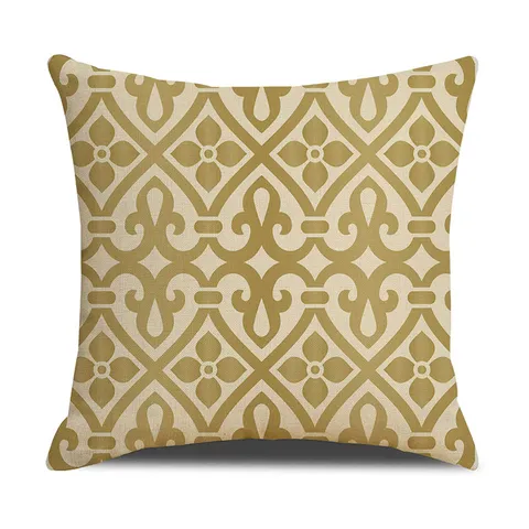 Modern Minimalistischer Leinen Kissenbezug Vintage Geometrisches Blumenmuster Dekorativer Sofa Kissenbezug Ohne Füllung