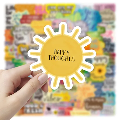 Inspirational Quotes and Ins Style Cute Graffiti Stickers Waterproof PVC Decals for Luggage Laptop Helmet Water Bottle