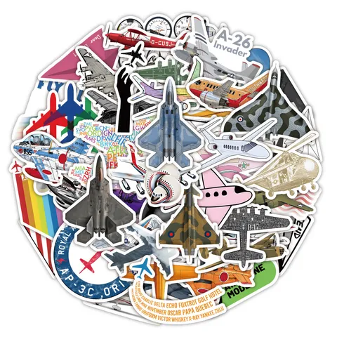 Kreative Flugzeug Cartoon Graffiti Aufkleber Wasserdichte Vinyl Abziehbilder Für Laptop Koffer Auto Notizbuch Dekor