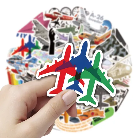 Kreative Flugzeug Cartoon Graffiti Aufkleber Wasserdichte Vinyl Abziehbilder Für Laptop Koffer Auto Notizbuch Dekor