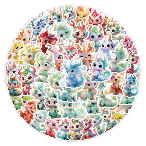Cute Dragon Waterproof Stickers Cartoon Vinyl Decals For Laptop Phone Case Luggage Water Bottle Scrapbook Decal Set