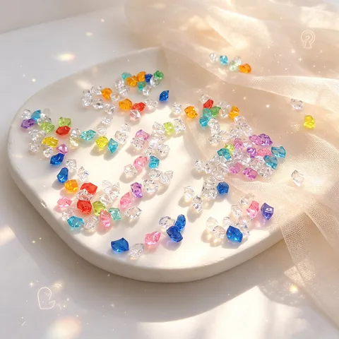 Colorful Acrylic Ice Cubes Fake Crystal Stones Transparent Mixed Luminous DIY Crafts Jewelry Findings Vase Filler